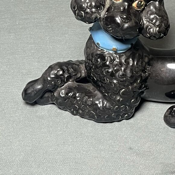 Vintage Large Black Poodle Ceramic Atlantic Mold Pottery Dog Figure-Retro-MCM - Picture 12 of 16